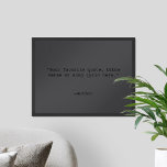 Póster Crear tu propia cita negra mate<br><div class="desc">Crea tu propia cita personalizado arte de pared poster. Caracteriza la tipografía minimalista de máquina de escribir en color negro mate</div>