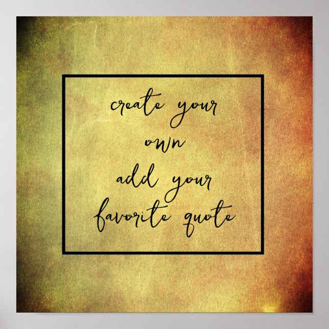 Póster crear tu propia textura angustiada añadir texto (Frente)