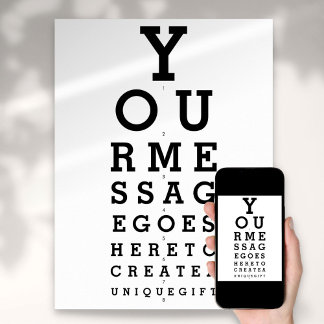 Póster Crear tu propio mensaje de gráfico de optometrista