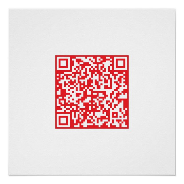 Póster Crear un código QR rojo analizable (modificable) (Anverso)