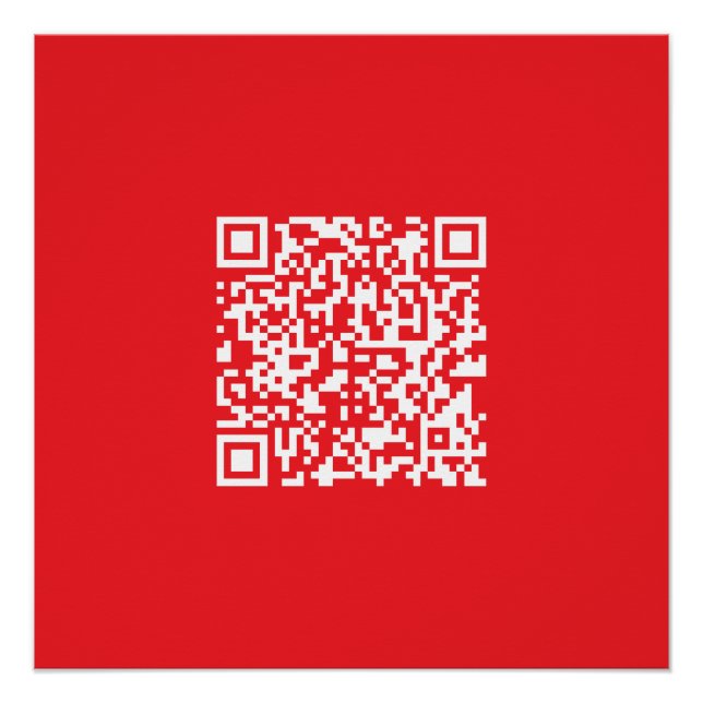 Póster Crear un código QR rojo analizable (modificable) (Anverso)