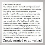 Póster Crear un poster personalizado<br><div class="desc">Crea tu propio poster personalizado,  abre la herramienta de diseño,  carga la foto/ imagen,  agrega texto,  elige el tipo de letra/colores. Se puede comprar o descargar(próximamente)</div>