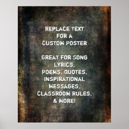 Póster Crear una cita Personalizado sobre textos oscuros