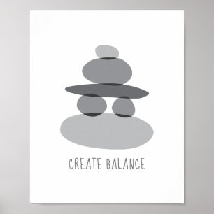 Póster Create Balance Cairn Stones