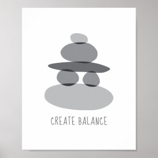 Póster Create Balance Cairn Stones