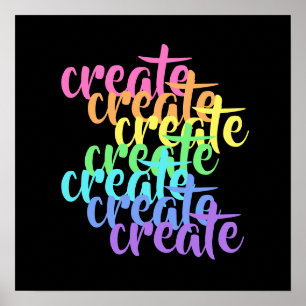 Póster "Create" Rainbow