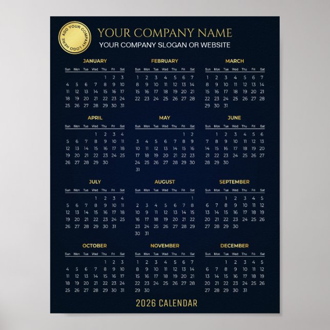 Póster Create Your Own 2026 Company Calendar |  (Frente)
