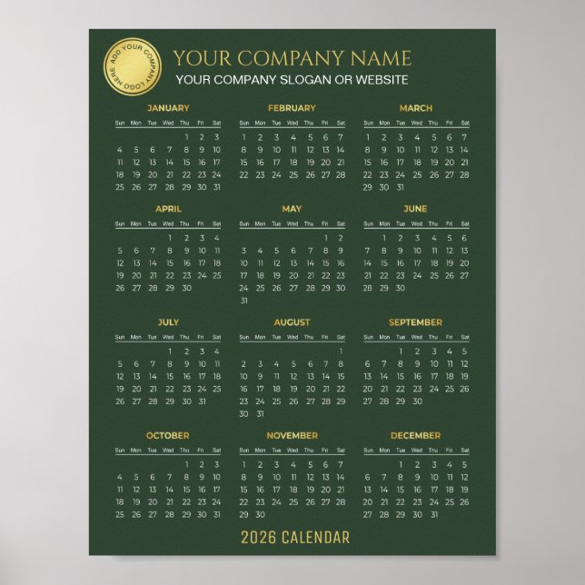 Póster Create Your Own 2026 Company Calendar |  (Frente)