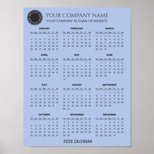 Póster Create Your Own 2026 Company Calendar |  (Frente)