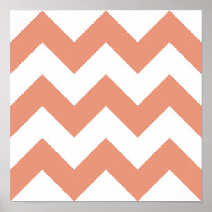 Póster Create Your Own Big Dark Salmon Zigzag Pattern