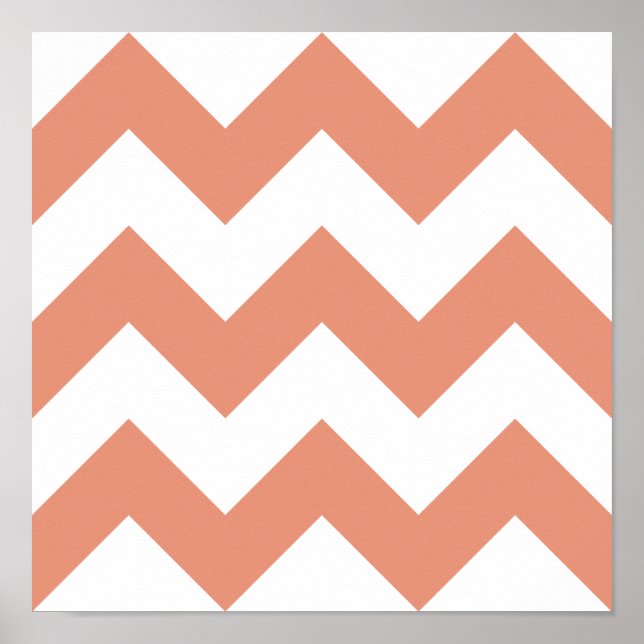 Póster Create Your Own Big Dark Salmon Zigzag Pattern (Frente)