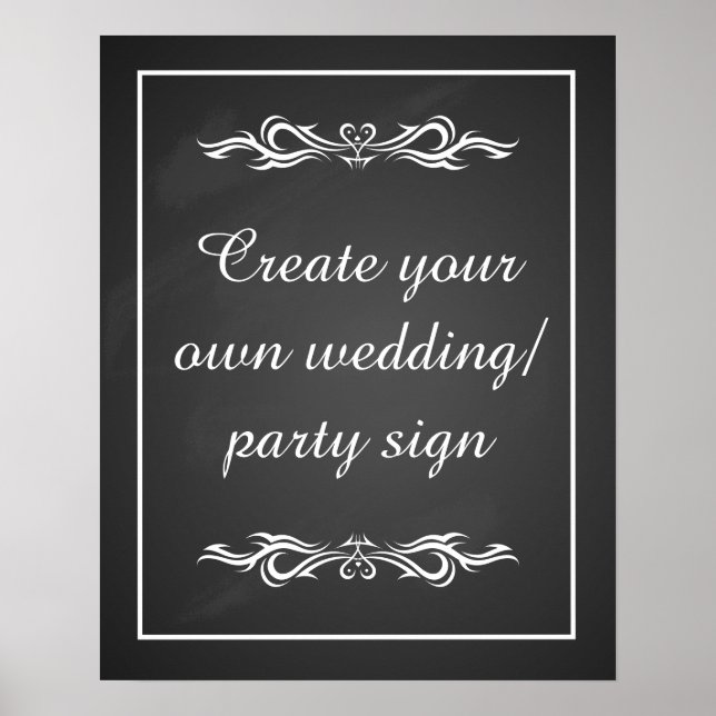 Póster Create your own chalkboard party sign with border (Frente)