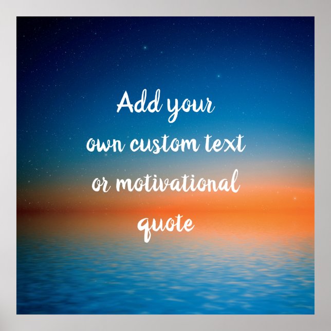 Póster Create Your Own Custom Quote - Ocean Sunset (Frente)