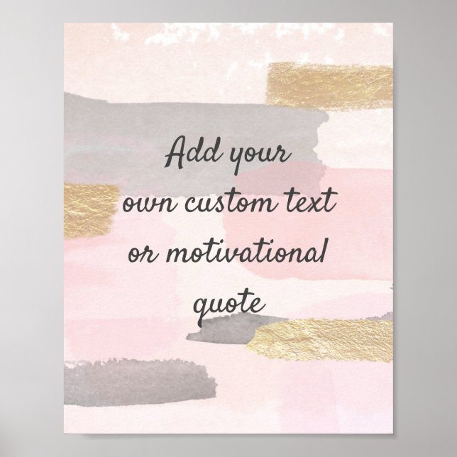 Póster Create Your Own Custom Quote - Pink Gold (Frente)