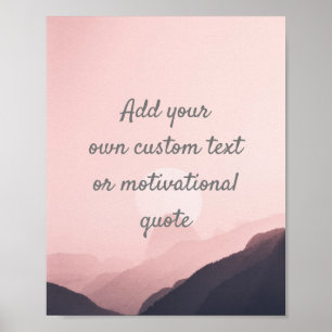 Póster Create Your Own Custom Quote Poster - Pink Sunrise