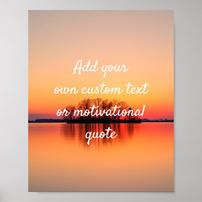 Póster Create Your Own Custom Quote Poster - Sunset Lake (Frente)