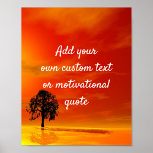 Póster Create Your Own Custom Quote Poster - Sunset Tree