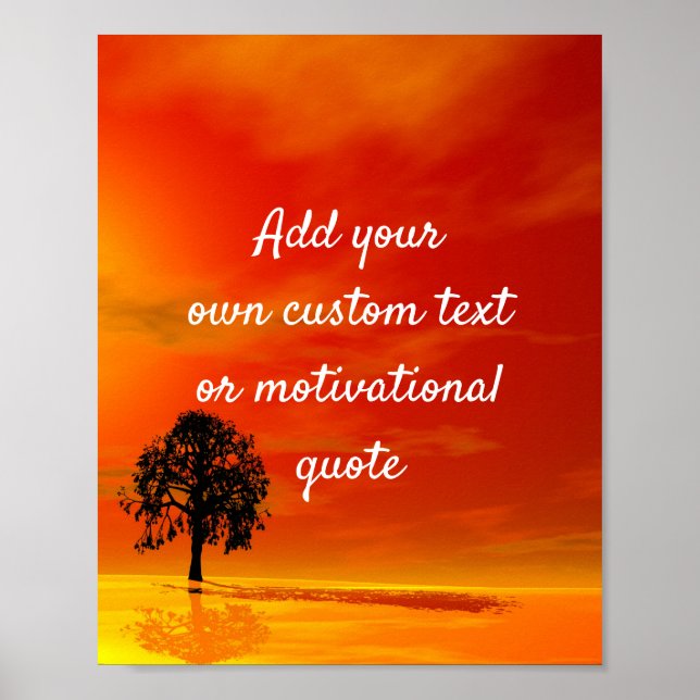 Póster Create Your Own Custom Quote Poster - Sunset Tree (Frente)