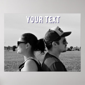 Póster create your own photo text engagement 