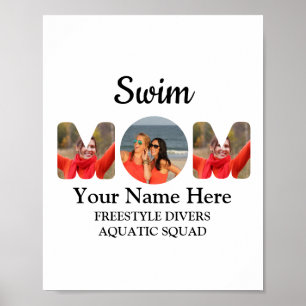 Póster Create your own sports mom photo collage swim mom