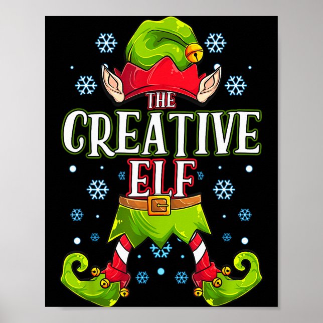 Póster Creative Elf Matching Family Group Christmas Party (Frente)