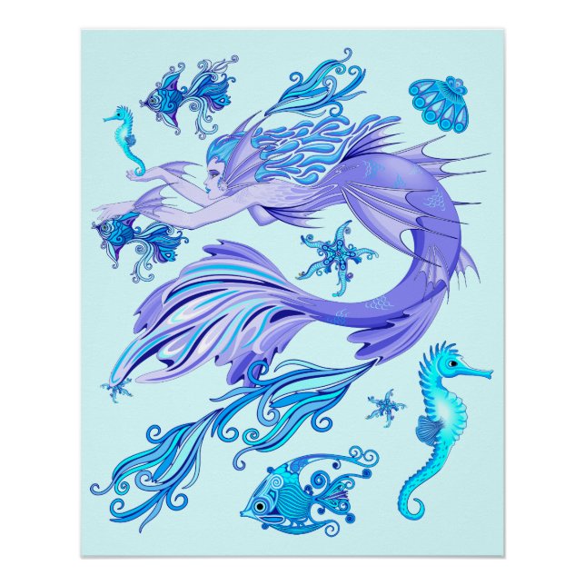 Póster Creatividad de hadas púrpura de Sirena (Anverso)