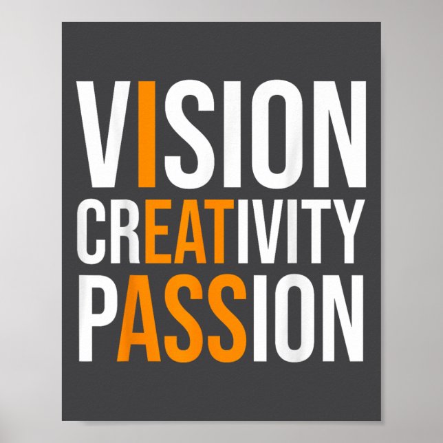 Póster Creativity On Shirt Sarcastic Funny Motivation  (Frente)