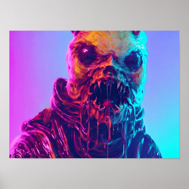 Póster Creatura de horror delgada (Frente)