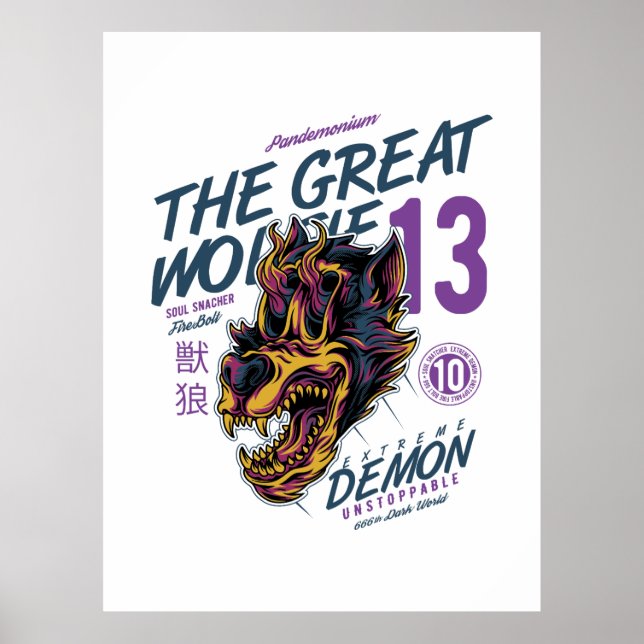 Póster Creatura mítica del Gran Wolfie (Frente)