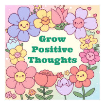 Crecer los pensamientos positivos Poster motivacio