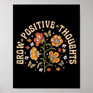 Póster Crecer pensamientos positivos conciencia sobre la 