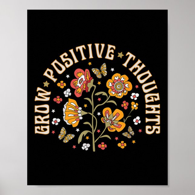 Póster Crecer pensamientos positivos conciencia sobre la  (Frente)