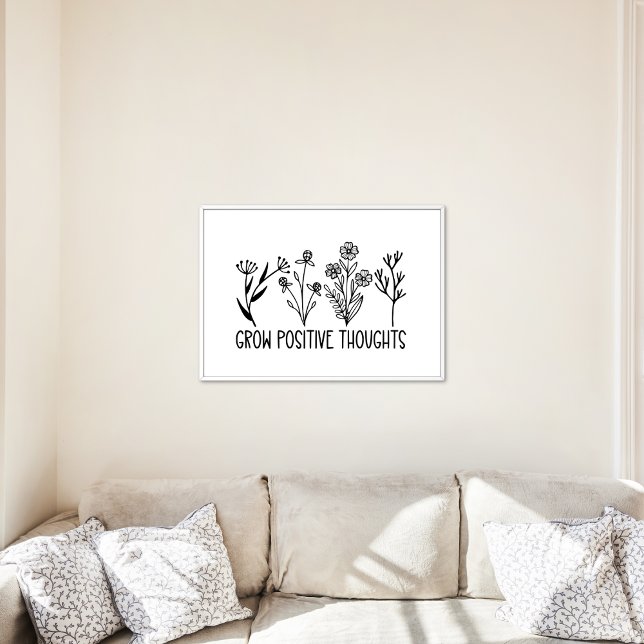Póster Crecer pensamientos positivos Flores Cita Inspirad (Subido por el creador)