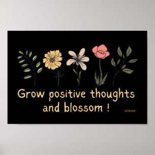 PÓSTER CRECER PENSAMIENTOS POSITIVOS Y MOTIVACIÓN BLOSSOM