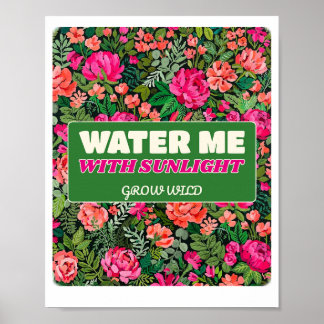 Póster Crecer salvaje maximalista botánico para habitacio