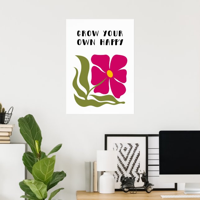 Póster Crecer tu propia felicidad (Oficina en casa)