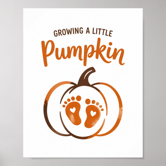 Póster Crecer una pequeña caída graciosa de la calabaza (Frente)