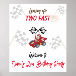 Póster Creciendo dos rápido Cumpleaños 2