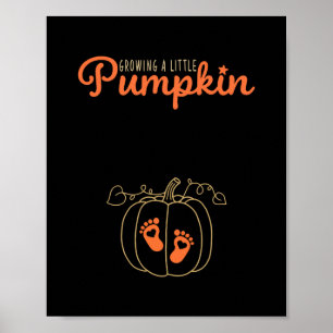 Póster Creciendo Un Pequeño Calabacín Otoño Embarazo Día