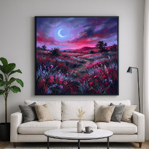 Póster Creciente Crepuscular - Paisaje Impresionista