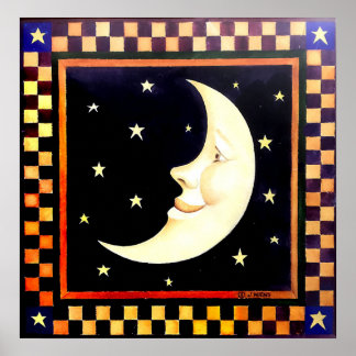 Póster Creciente Luna Sonriente
