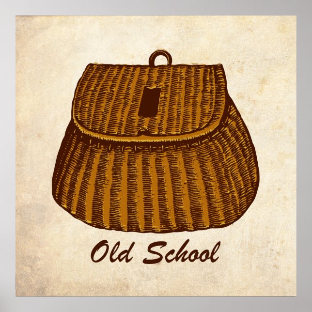 Póster Credilla de pesca de la vieja escuela (Frente)