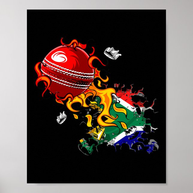 Póster Crédito de cricket de Sudáfrica  (Frente)