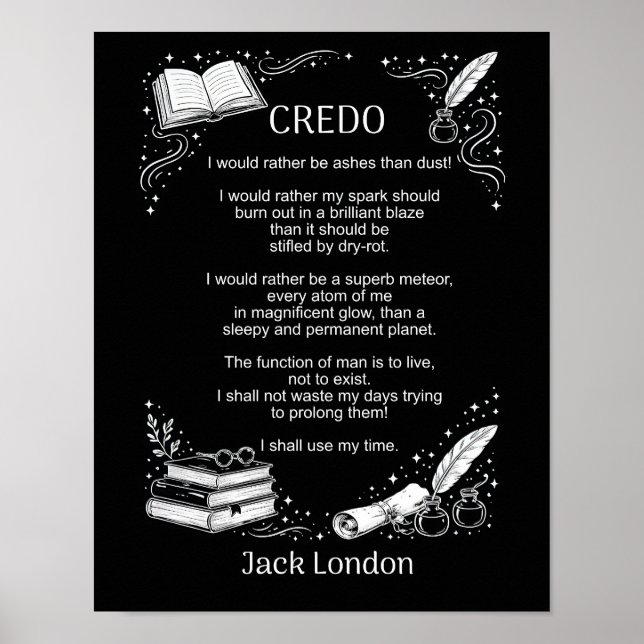 Póster Credo de Jack London (Frente)