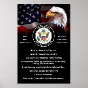 Póster Credo de VETERAN militar de los Estados Unidos