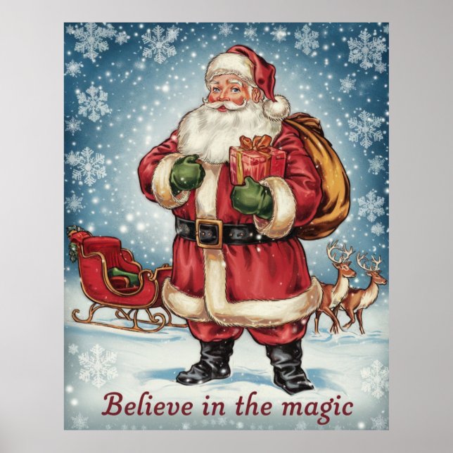 Póster Cree en el Mago Santa Claus (Frente)
