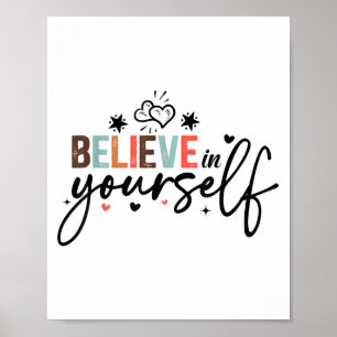Póster Cree En Sí Misma Mensaje Positivo Motivacional Muj