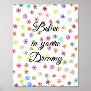 Póster Cree en sus sueños en colores poster