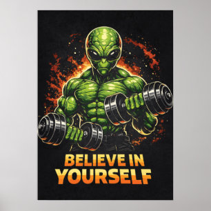 Póster Cree en ti mismo, Entrenamiento de gimnasio de cul