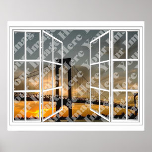 Póster Cree su propio poster de la ventana abierta del